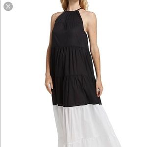 Rhode Julia Ruffle Neck Trapeze Dress In Blacks dress White size S